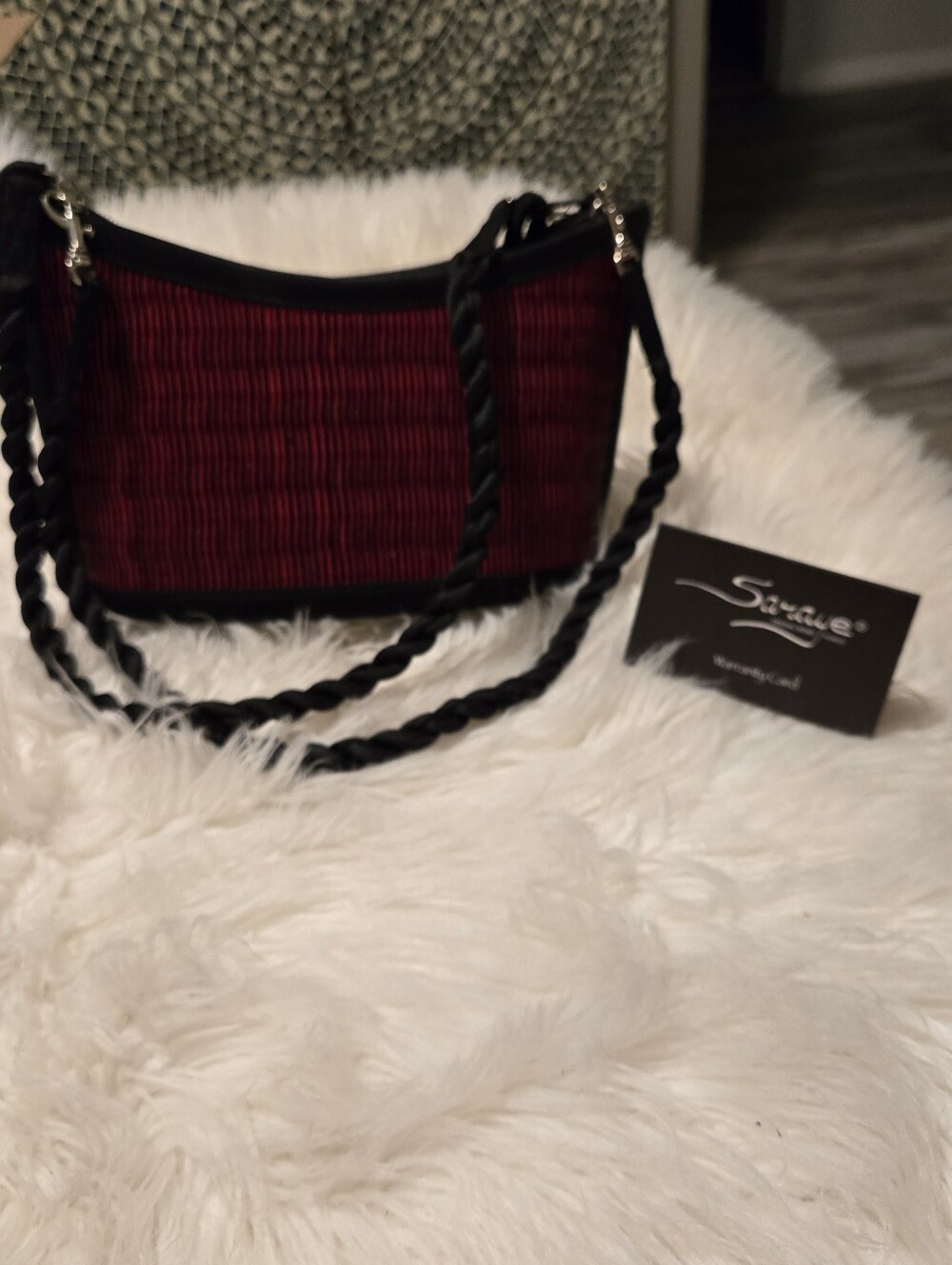Red and Black Striped Tote Bag